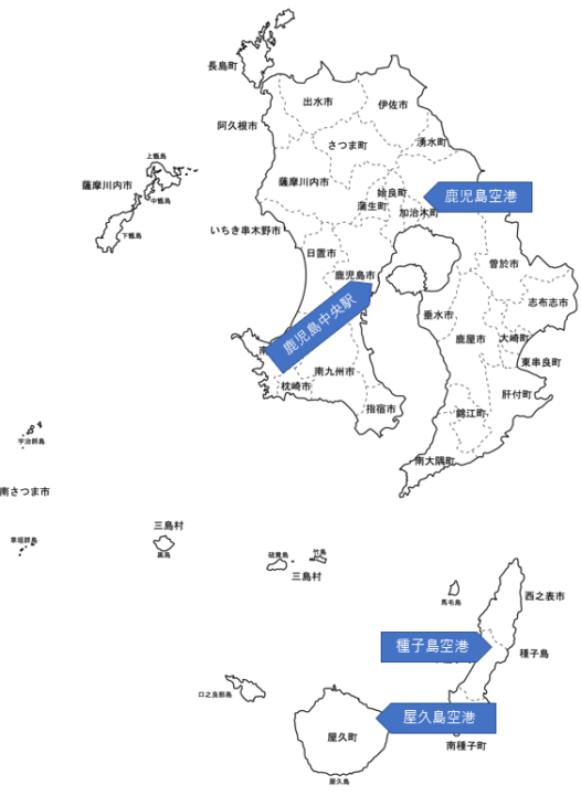 鹿児島県の地図