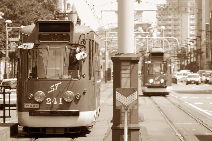 札幌 資生館小学校前駅の路面電車