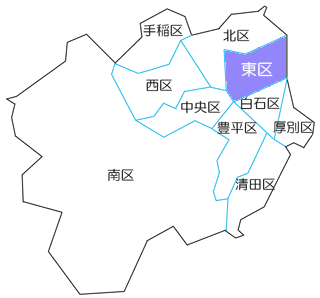 札幌市東区のマップ