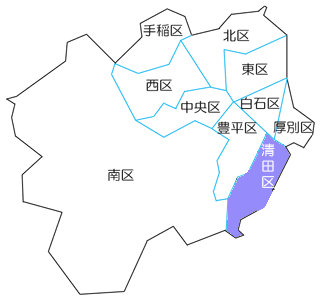 札幌市清田区のマップ