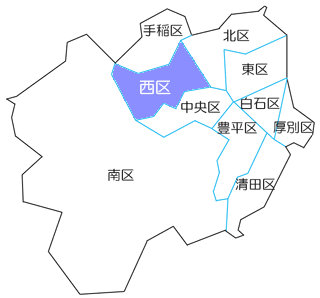 札幌市西区のマップ