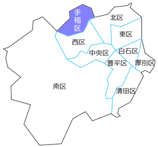 札幌手稲区のマップ