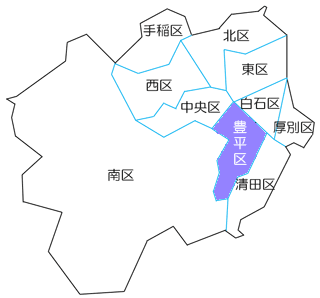 札幌市豊平区のマップ